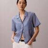 Cotton Blend Relaxed Button-Down Shirt