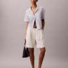 Cotton Blend Relaxed Button-Down Shirt Cotton Blend Relaxed Button-Down Shirt