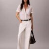 Cotton Blend Relaxed Button-Down Shirt Cotton Blend Relaxed Button-Down Shirt