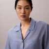 Cotton Blend Relaxed Button-Down Shirt