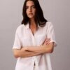 Cotton Blend Relaxed Button-Down Shirt Cotton Blend Relaxed Button-Down Shirt