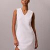 Cotton Blend V-Neck Mini Dress Cotton Blend V-Neck Mini Dress