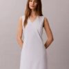 Cotton Blend V-Neck Mini Dress Cotton Blend V-Neck Mini Dress