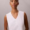 Cotton Blend V-Neck Mini Dress Cotton Blend V-Neck Mini Dress