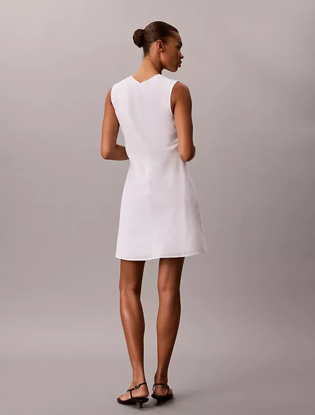 Cotton Blend V-Neck Mini Dress Cotton Blend V-Neck Mini Dress