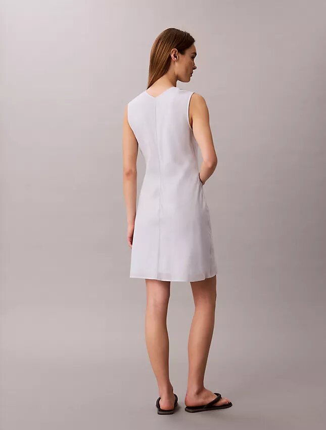 Cotton Blend V-Neck Mini Dress Cotton Blend V-Neck Mini Dress