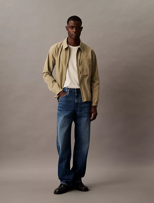 Cotton Blend Zip Classic Shirt Jacket Cotton Blend Zip Classic Shirt Jacket