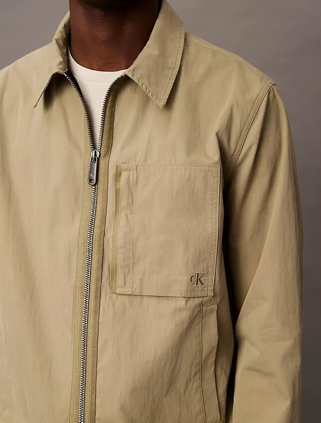 Cotton Blend Zip Classic Shirt Jacket Cotton Blend Zip Classic Shirt Jacket