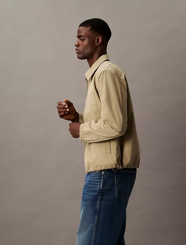 Cotton Blend Zip Classic Shirt Jacket Cotton Blend Zip Classic Shirt Jacket