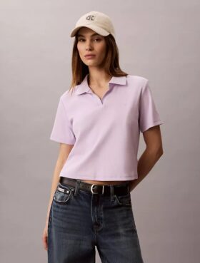 Cotton Contour Rib Polo Tee