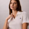 Cotton Contour Rib Polo Tee Cotton Contour Rib Polo Tee
