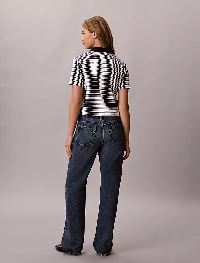 Cotton Contour Rib Polo Tee Cotton Contour Rib Polo Tee