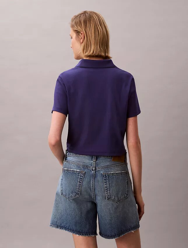 Cotton Contour Rib Polo Tee Cotton Contour Rib Polo Tee