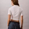 Cotton Contour Rib Polo Tee Cotton Contour Rib Polo Tee