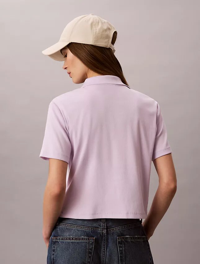 Cotton Contour Rib Polo Tee Cotton Contour Rib Polo Tee