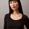 Cotton Contour Rib Slim Fit Long Sleeve T-Shirt