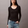 Cotton Contour Rib Slim Fit Long Sleeve T-Shirt