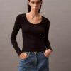 Cotton Contour Rib U-Neck Tee Cotton Contour Rib U-Neck Tee