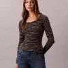 Cotton Contour Rib U-Neck Tee