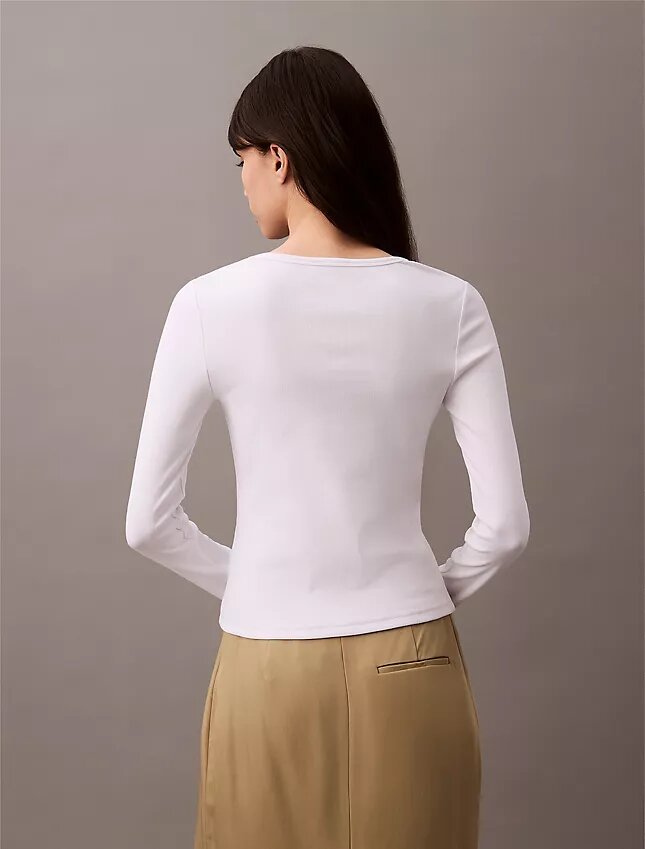 Cotton Contour Rib U-Neck Tee Cotton Contour Rib U-Neck Tee