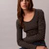 Cotton Contour Rib U-Neck Tee