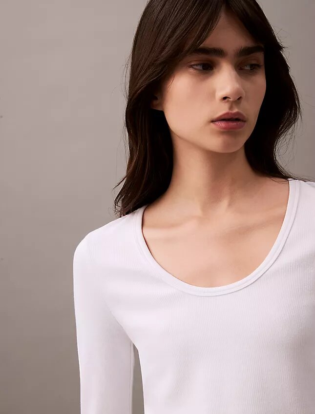 Cotton Contour Rib U-Neck Tee Cotton Contour Rib U-Neck Tee