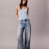Cotton Linen Blend Denim Tank Top