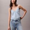Cotton Linen Blend Denim Tank Top