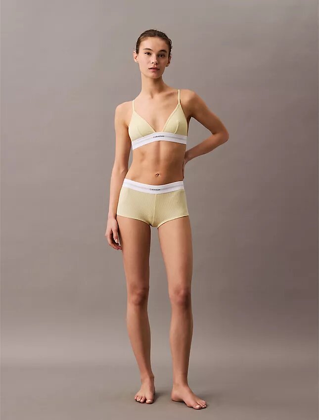 Cotton Modal Stretch Rib Unlined Triangle Bralette Cotton Modal Stretch Rib Unlined Triangle Bralette