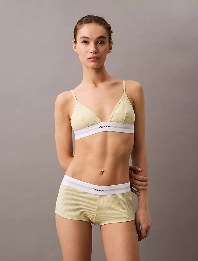 Cotton Modal Stretch Rib Unlined Triangle Bralette Cotton Modal Stretch Rib Unlined Triangle Bralette