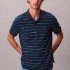 Cotton Pique Stripe Classic Polo Shirt