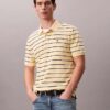Cotton Pique Stripe Classic Polo Shirt
