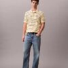 Cotton Pique Stripe Classic Polo Shirt