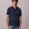 Cotton Pique Stripe Classic Polo Shirt