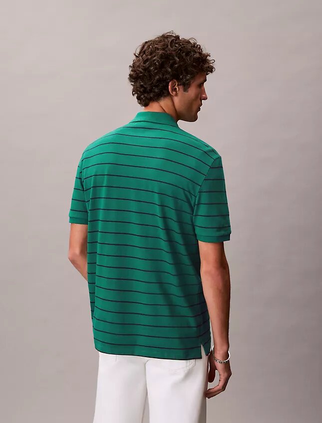 Cotton Pique Stripe Classic Polo Shirt Cotton Pique Stripe Classic Polo Shirt
