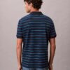 Cotton Pique Stripe Classic Polo Shirt