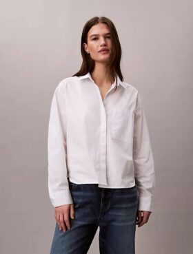 Cotton Poplin Boxy Button-Down Shirt