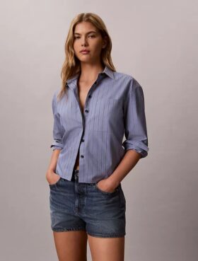 Cotton Poplin Boxy Button-Down Shirt
