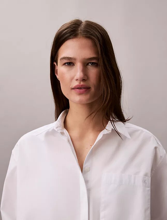 Cotton Poplin Boxy Button-Down Shirt Cotton Poplin Boxy Button-Down Shirt