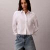 Cotton Poplin Cropped Boxy Button-Down Shirt Cotton Poplin Cropped Boxy Button-Down Shirt