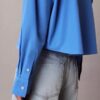 Cotton Poplin Cropped Boxy Button-Down Shirt Cotton Poplin Cropped Boxy Button-Down Shirt