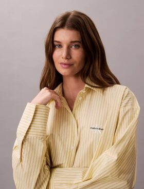 Cotton Poplin Cropped Sleep Shirt Cotton Poplin Cropped Sleep Shirt