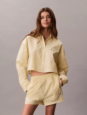 Cotton Poplin Cropped Sleep Shirt Cotton Poplin Cropped Sleep Shirt