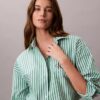 Cotton Poplin Cropped Sleep Shirt