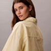 Cotton Poplin Cropped Sleep Shirt