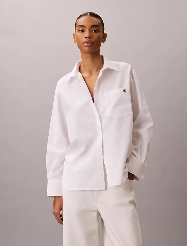 Cotton Poplin Emblem Logo Jacquard Shirt Cotton Poplin Emblem Logo Jacquard Shirt