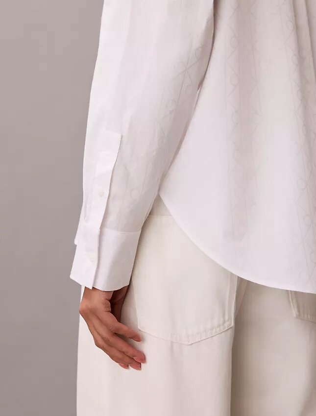 Cotton Poplin Emblem Logo Jacquard Shirt Cotton Poplin Emblem Logo Jacquard Shirt