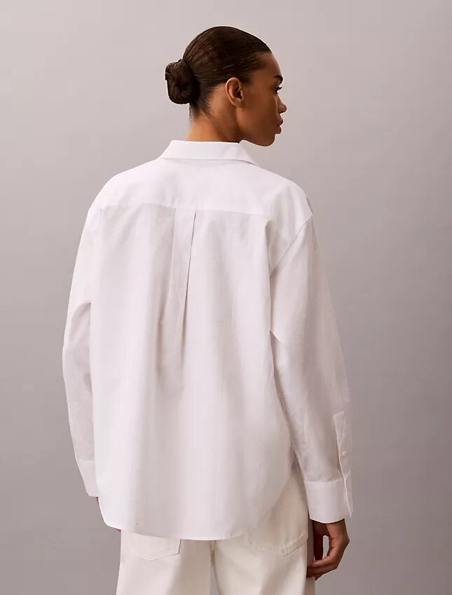 Cotton Poplin Emblem Logo Jacquard Shirt Cotton Poplin Emblem Logo Jacquard Shirt