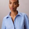 Cotton Poplin Emblem Logo Stripe Button-Down Shirt Cotton Poplin Emblem Logo Stripe Button-Down Shirt