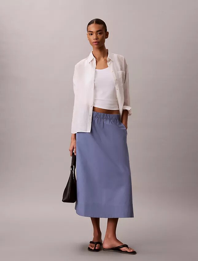 Cotton Poplin Midi Skirt Cotton Poplin Midi Skirt